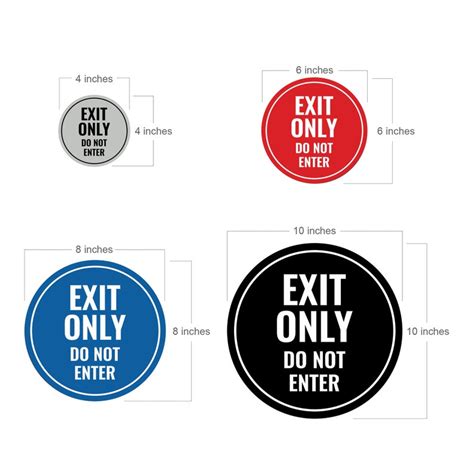 Circle Exit Only Do Not Enter Sign Etsy