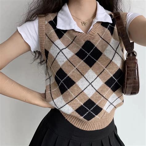 Jual Cesilie Korean Vest Rajut Wanita Rompi Korean Style Wanita Kotak