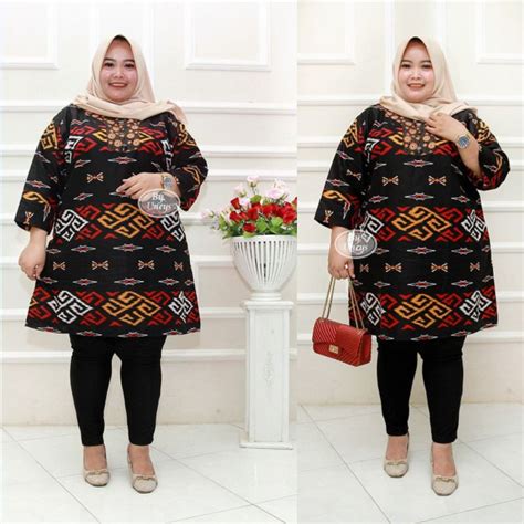 Jual Atasan Batik Wanita Jumbo Tunik Batik Songket Jumbo Ld