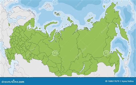 Mapa De La Federación De Rusia Con Temas Federales Ilustración Del