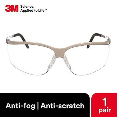 3m Safety Glasses Metaliks Ansi Z87 Anti Fog Clear Lens Brushed