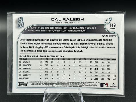 2022 Topps Chrome 149 Cal Raleigh RC For Sale Online EBay