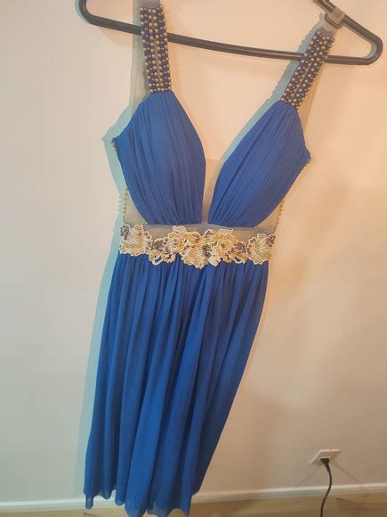 Vestido De Festa Feminino Elegante Sem Mangas Com Renda Azul