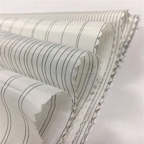 190t 210t 100 Polyester Taffeta Two Tones Pinstripe Dobby Jacquard Lining Fabric For T Shirt And