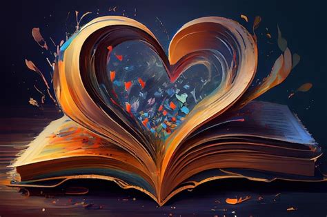 Premium Ai Image Heart Book Pages Of Book Curved Into A Heart Shape