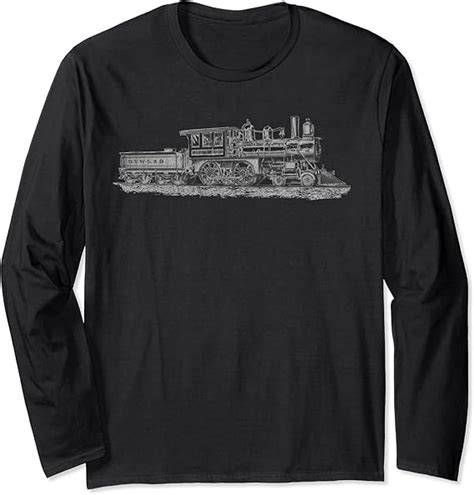 Vintage Locomotive Train Railroad Long Sleeve T Shirt Uk