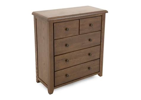 Interiors 5 Drawer Dark Oak Tallboy Cashel