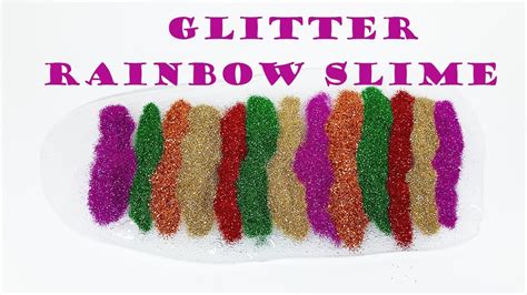 Glitter Rainbow Slime Asmr Satisfiying Video Youtube