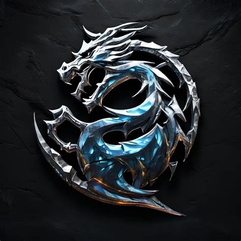 Premium Photo Logo Mortal Kombat Dragon Black Background Ice Fire