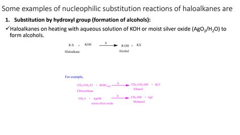 Solution Some Examples Of Nucleophilic Substitution Reactions Of