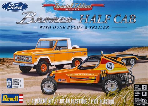 REVELL USA FORD BRONCO HALF CAB WITH DUNE BUGGY AND TRAILER SANDMAN II