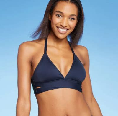 NEW Kona Sol Women S Faux Wrap Bikini Top Size Medium 8 10 EBay