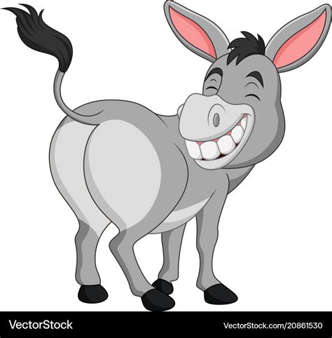 Cartoon happy donkey showing ass Royalty Free Vector Image