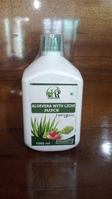 KRENTREPRENEUR Aloe Vera Litchi Juice 1000 Ml Packaging Type Bottle