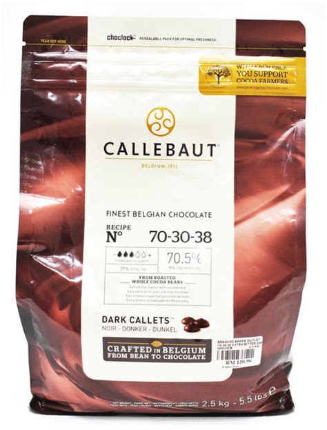 Callebaut 70 30 38 Extra Bitter Dark Couverture 70 5 Dark Callets