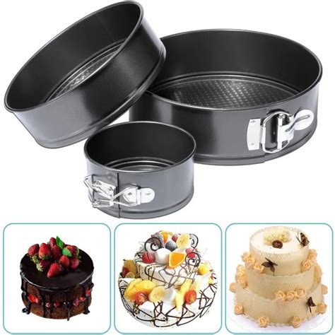 3pcs Springform Round Pans Cake Set Non Stick Cake Baking Bake Tin Tray Bakeware Cakes Molds 6 8