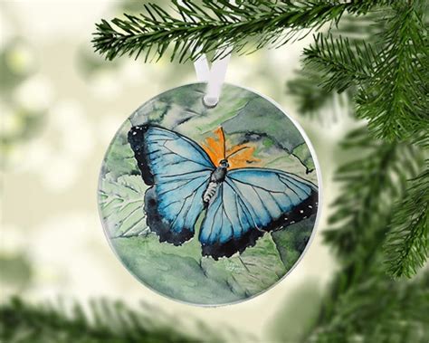 Amazon Unbreakable Round Butterfly Christmas Ornament Christmas