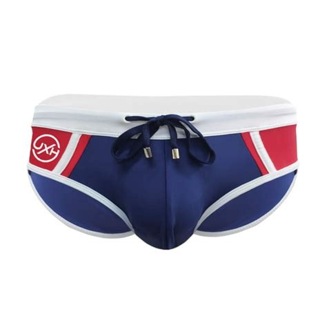 Mizok Mens Briefs Swimming Trunks Sexy Swimwear Drawstring Bikini