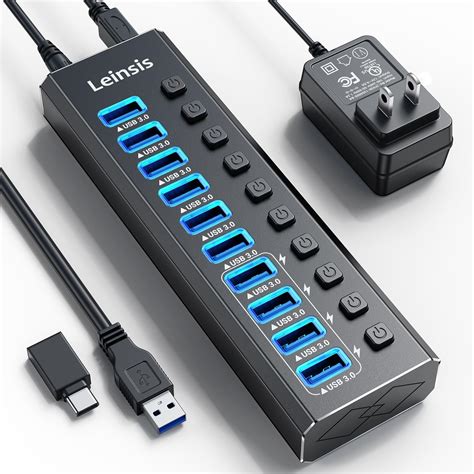 Amazon Powered USB Hub Wenter 11 Port USB Splitter Hub 10 Faster