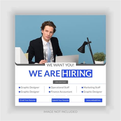 Premium Vector We Are Hiring Job Vacancy Square Banner Or Social