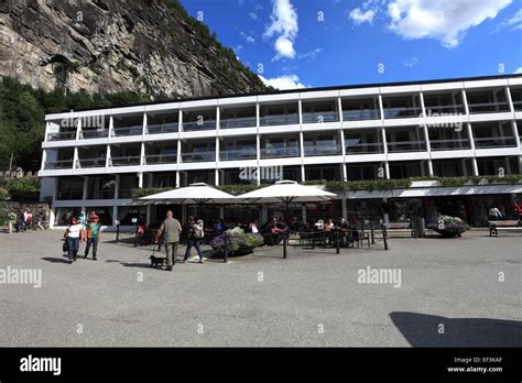 View of Geiranger town, Geirangerfjord, UNESCO World Heritage Site ...