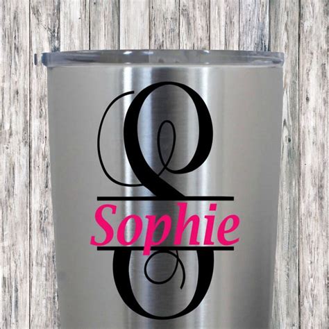 Split Vine Monogram Decal Yeti Decal Car Decal Laptop Etsy