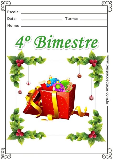 4º Bimestre capas natalinas coloridas Blog Espaço Educar Bimestre