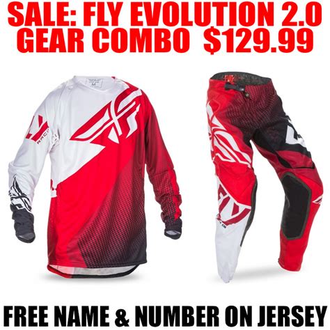 2017 FLY RACING EVO 2 GEAR COMBO RED Pro Style MX