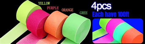 Amazon Ft Glow In The Dark Party Decorations Neon Crepe Paper