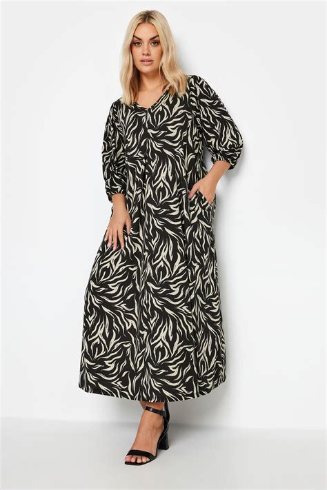 Yours Plus Size Black Zebra Print Maxi Dress Yours Clothing