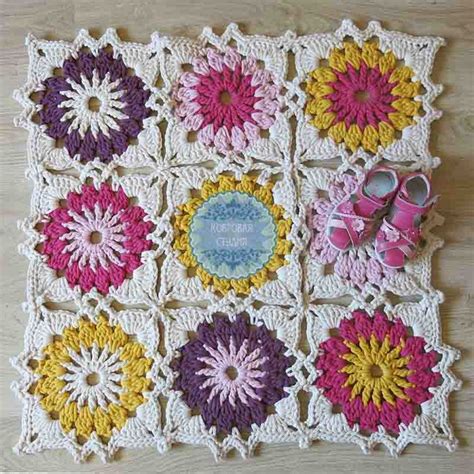 квадратный коврик крючком Blanket, Knitting, Crochet, Tricot, Breien ...