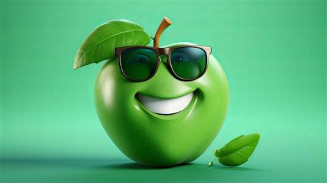 Premium Photo Cheerful And Happy Apple On With Glasses Smiling