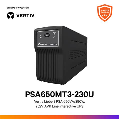 Vertiv Liebert PSA 650VA 390W 252V AVR Line Interactive UPS With 3 6