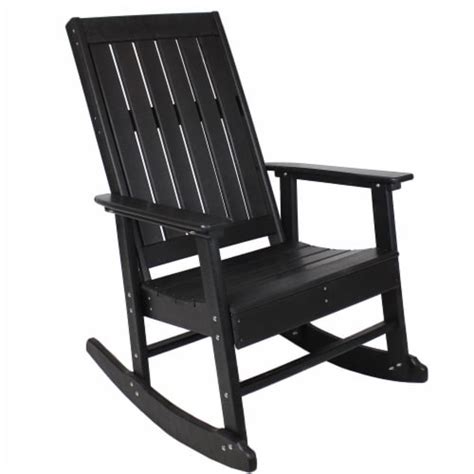 Sunnydaze Rustic Comfort All Weather Hdpe Outdoor Rocking Chair Black 41 5 Fry’s Food Stores