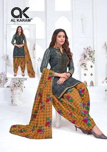 Mix Al Karam Amber Patiyala Karachi Style Printed Cotton Dress