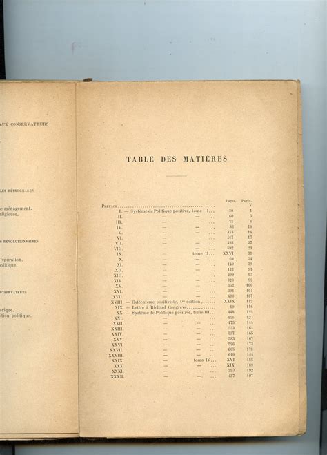 AUGUSTE COMTE CONSERVATEUR EXTRAITS DE SON OEUVRE FINALE 1851