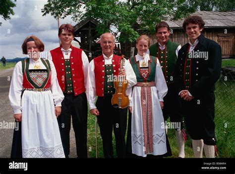 Folk group in national costume Voss Norway Scandinavia Europe Stock ...