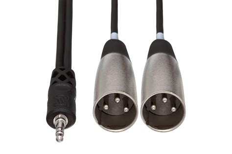 3 5 Mm TRS To Dual XLR3M Stereo Breakout Hosa Cables