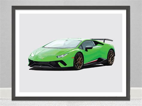 Lamborghini Huracan Performante Car Art Poster Print Etsy Canada