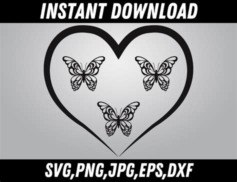 Heart Butterfly Svg Butterfly Wings Svg Butterfly Heart Svg Butterfly Love Svg Butterfly