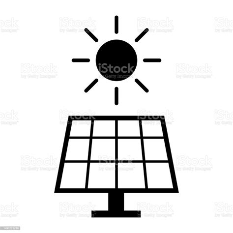 Sun And Photovoltaic Solar Panel Icon Stock Illustration Download