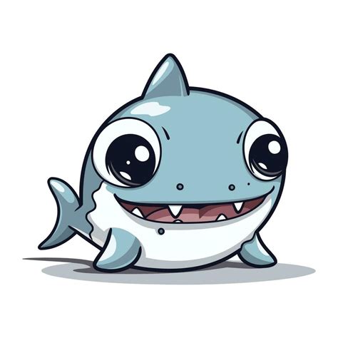 Smiling shark character cartoon mascot vector illustration. Cute shark ...