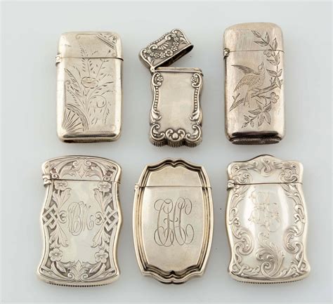 Lot Detail Lot Of 6 Vintage Sterling Silver Match Safes