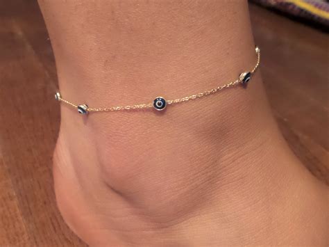 Evil Eye Ankle Bracelet Gold Evil Eye Ankle Bracelet Etsy