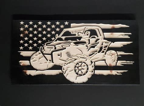 American Flag Rzr Polaris Can Am Utv 4x4 Side By Side Engraved Etsy