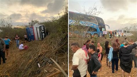 Jovem morre e 20 romeiros ficam feridos após ônibus tombar a caminho do