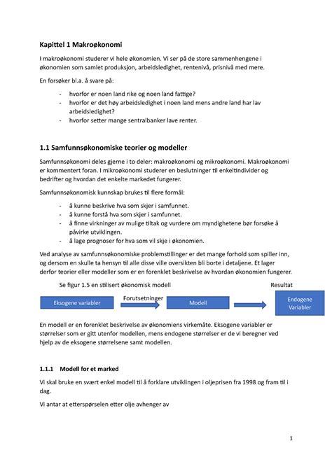 Kapittel 1 Introduksjon til makroøkonomi Kapittel 1 Makroøkonomi I