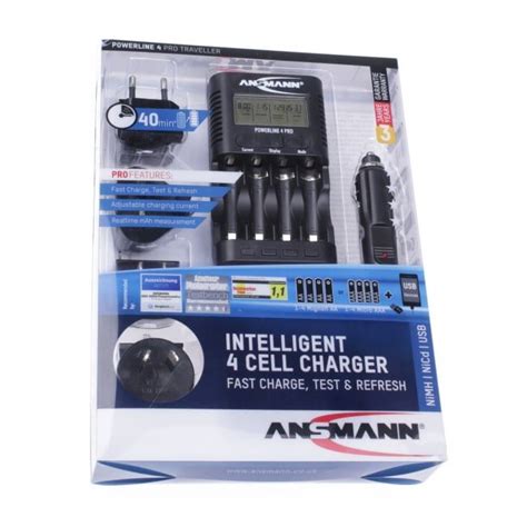 Ansmann Powerline 4 Pro Traveller Including 4 X AA Max E Pro Batteries