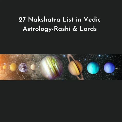 27 Nakshatra List In Vedic Astrology Rashi And Lords Astro Vastu