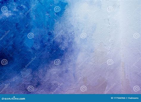 Abstract Blue And White Painted Wall Texture Background Outdoors Stock